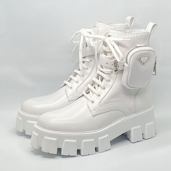 Prada Monolith Leather and Re-Nylon Boots with Pouch size 40 - Picture 3 of 16